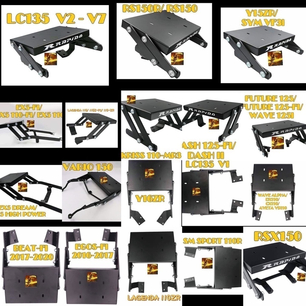 RAPIDO ADJUSTABLE REAR RACK LC135/RS150R/Y15ZR/VF3i/EX5110/LAGENDA/MR3 ...