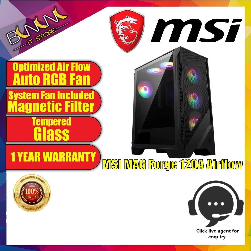 MSI MAG 120A Airflow PC CASE Shopee Malaysia
