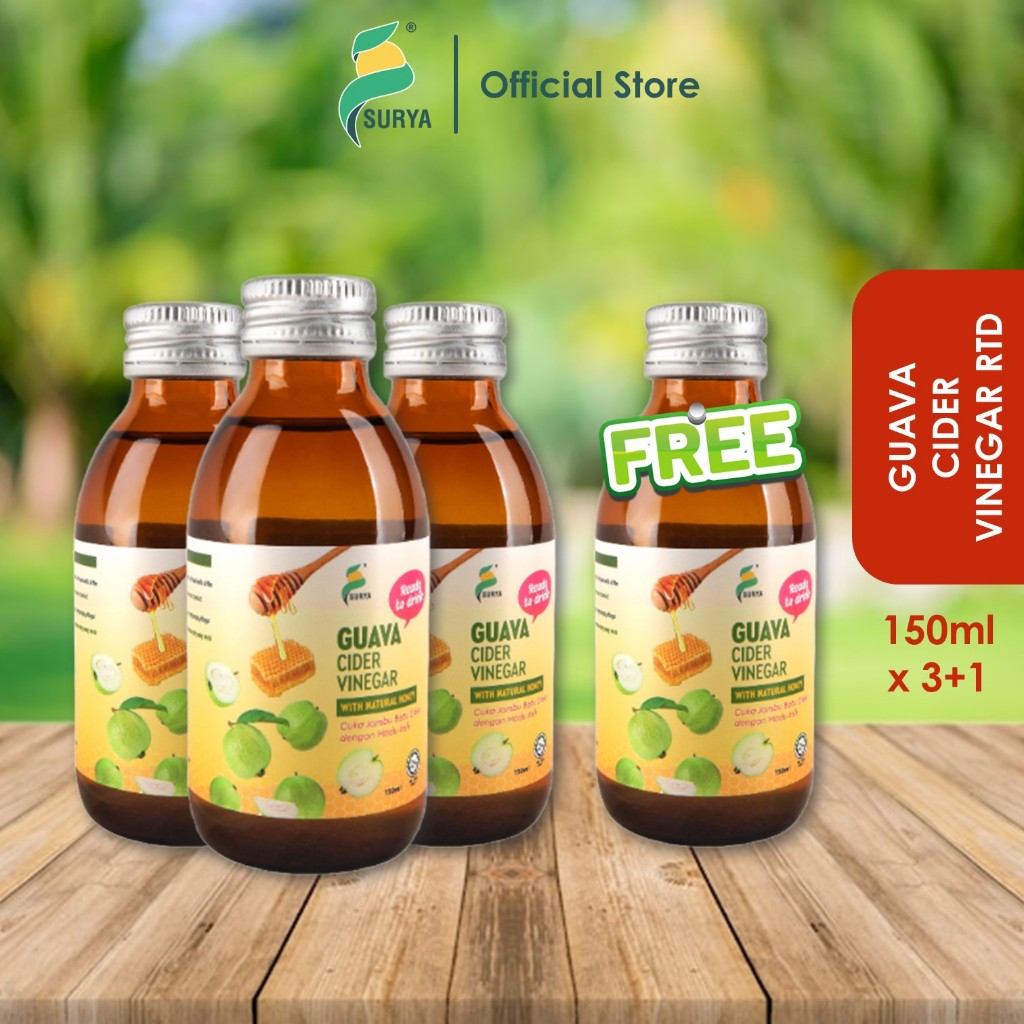 Surya Ready to Drink Guava Cider Vinegar (150ml x 3+1 Free) | Shopee ...