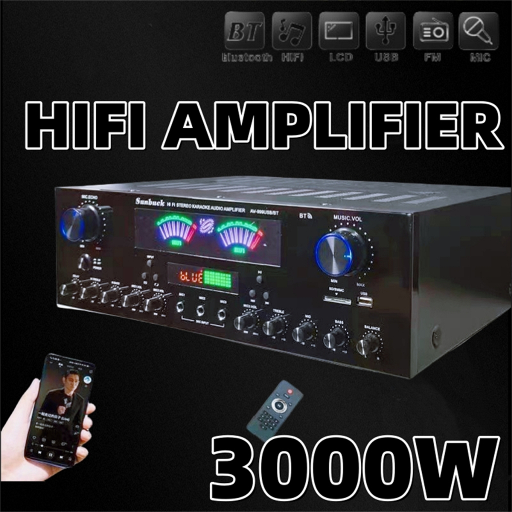 HIFI 7 Channel Audio Power Amplifier Subwoofers 3000W Stereo Surround