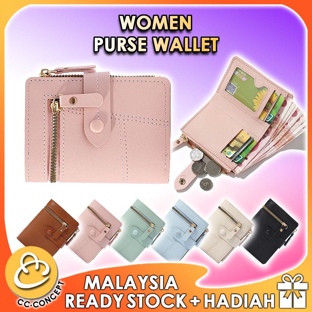 CC CONCEPT Short Women Leather Wallet Bifold Purse Card Holder Clutch ...