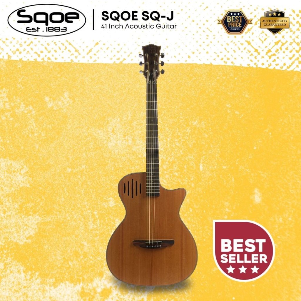 SQOE SQ-J 40 inch Grand Auditorium Acoustic Guitar ( SQJ / SQ J ...