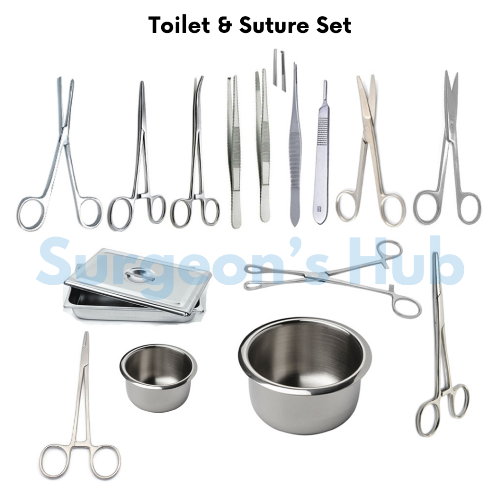 Stainless Steel Medical Use Toilet and Suture Set Surgical Instruments ...