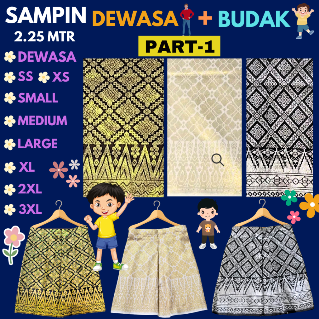 Sampin budak dan Dewasa, Sampin budak Getah, Siap Jahit. | Shopee Malaysia