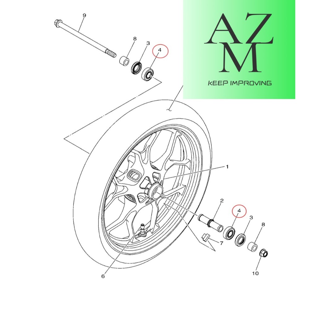 YAMAHA R25 / YZF-R25 FRONT WHEEL BEARING | Shopee Malaysia