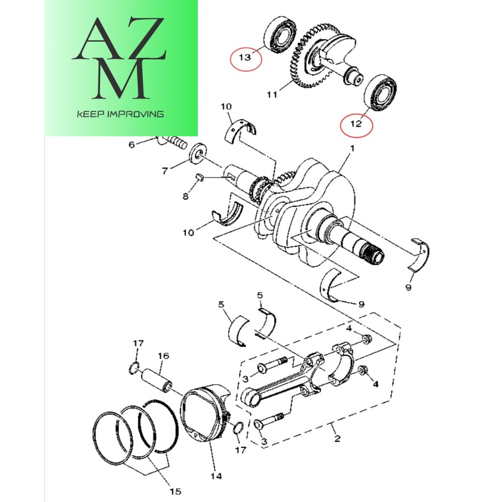 YAMAHA XMAX / XMAX 250 CZD250 CRANKSHAFT BEARING ( BALANCER ) Shopee