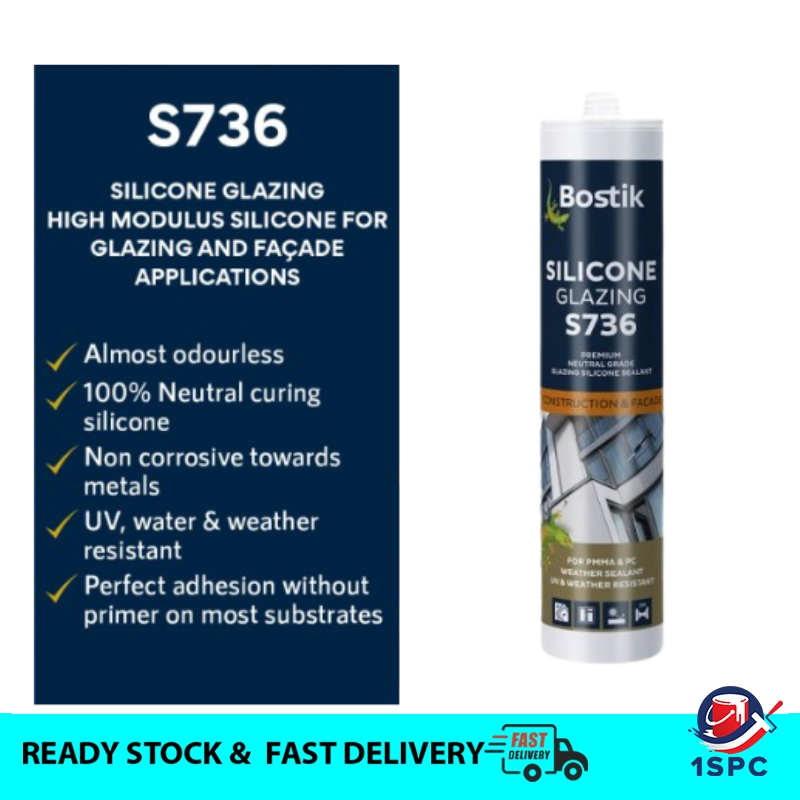BOSTIK S736 SILICONE GLAZING NEUTRAL SEALANT FOR GLAZING AND FACADE