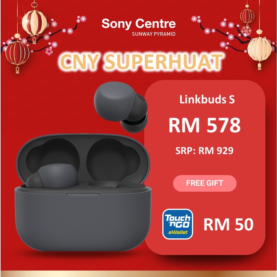 FREE RM50 TNG SONY LinkBuds S Truly Wireless Active Noise