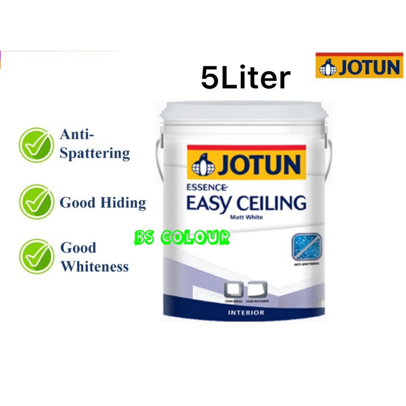 5L JOTUN ESSENCE EASY CEILING MATT WHITE / ANTI FUNGAL PAINT Shopee