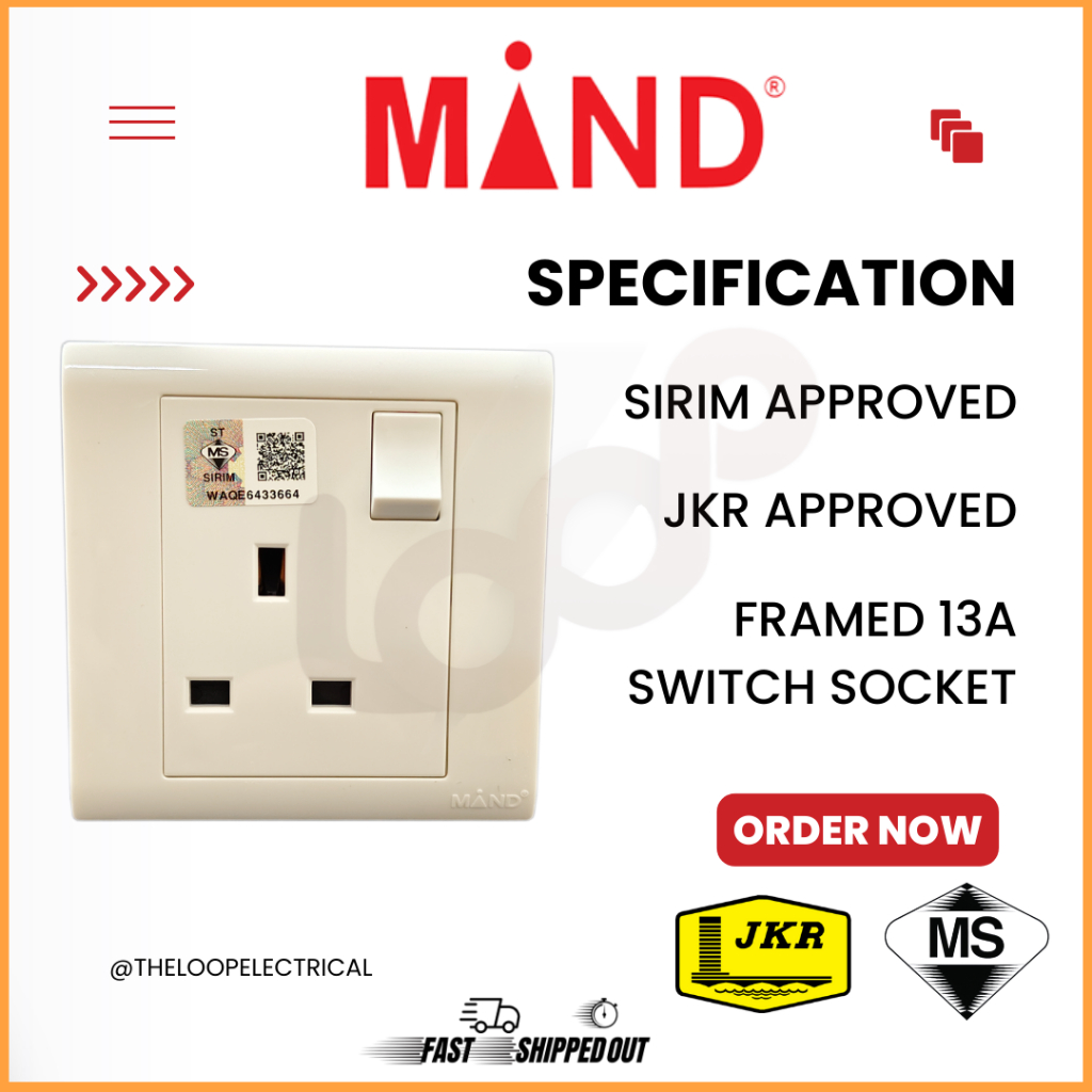 [READY STOCK] MIND 13A SWITCH SOCKET / SUIS ELEKTRIK SOCKET 13A (MQ ...