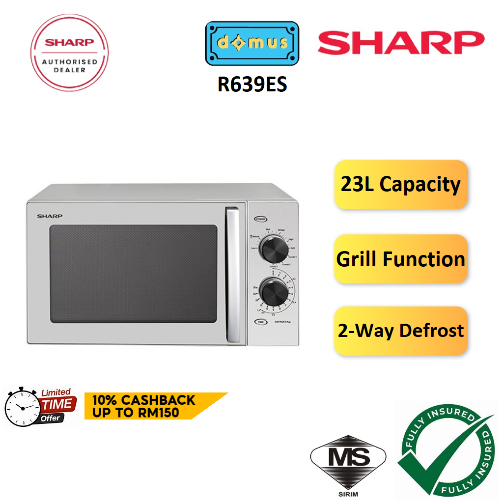 Sharp Microwave Oven with Grill Defrost Easy Clean 23L Mikrowave Grill