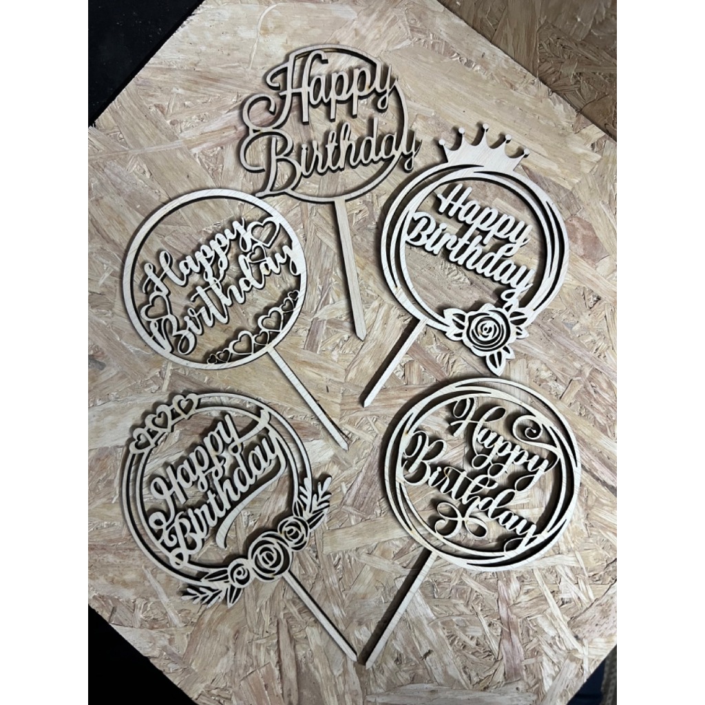 Hiasan Kek (HAPPY BIRTHDAY LASERCUT) | Shopee Malaysia