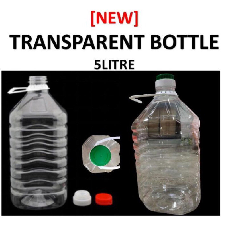 (848) 5 Liter Bottle Plastic with Cover & Handle [ 1set ] - Botol ...