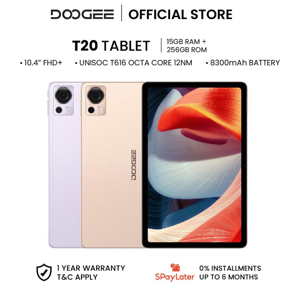  DOOGEE T20 Android Tablet,10.4'' 2K Tablet,15GB+256GB