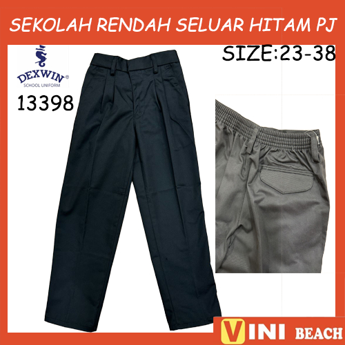 DEXWIN SEKOLAH RENDAH SELUAR HITAM (KAIN COTTON) | Shopee Malaysia