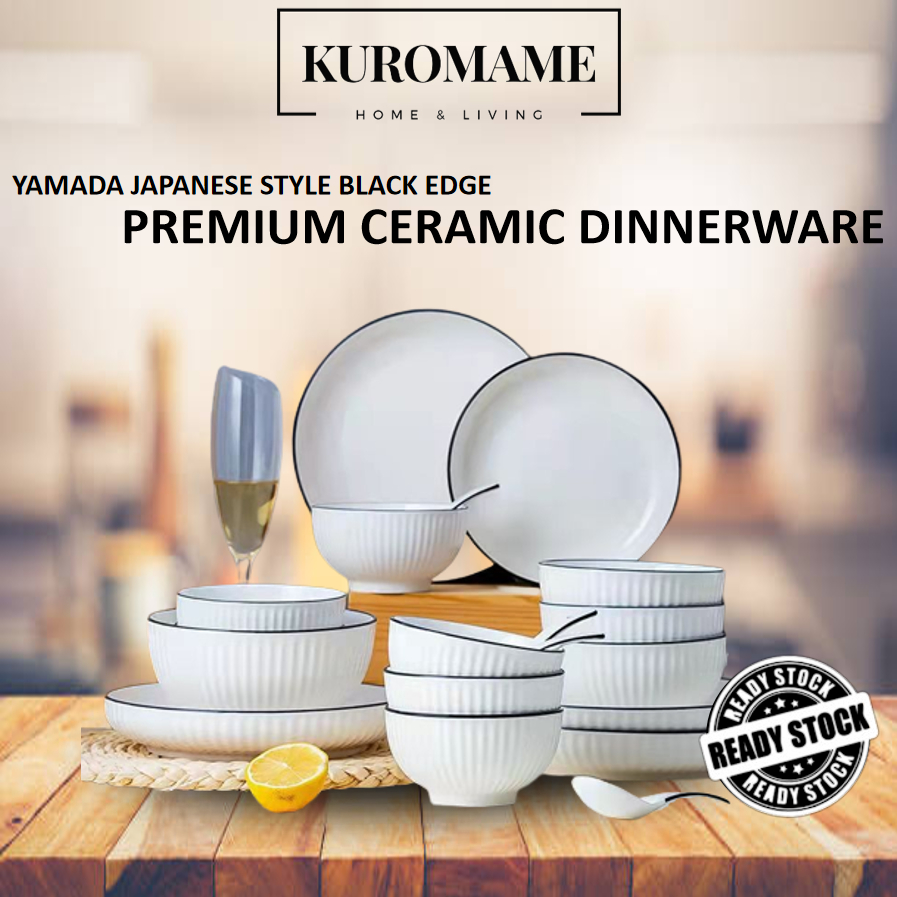 YAMADA Japanese Style Nordic Premium Ceramic Dinnerware Dinner Set Ceramic Plates Bowl Set Pinggan Mangkuk Seramik Set Shopee Malaysia