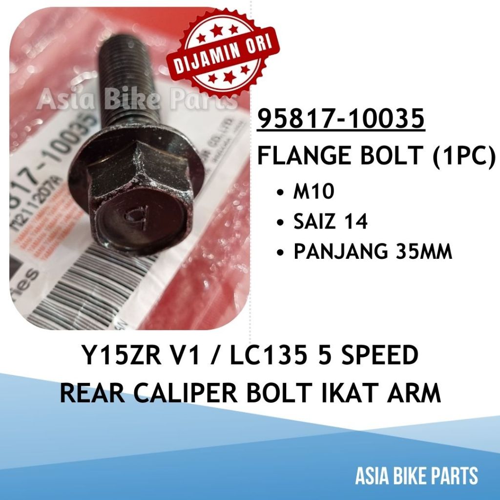 Yamaha Original Y15ZR V1 / LC135 5 Speed Rear Caliper Bolt ikat Arm ...