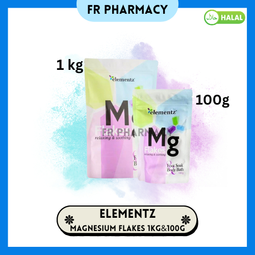 ELEMENTZ MAGNESIUM FLAKES RELAXING & SOOTHING 100 G & 1 KG. Expiry date