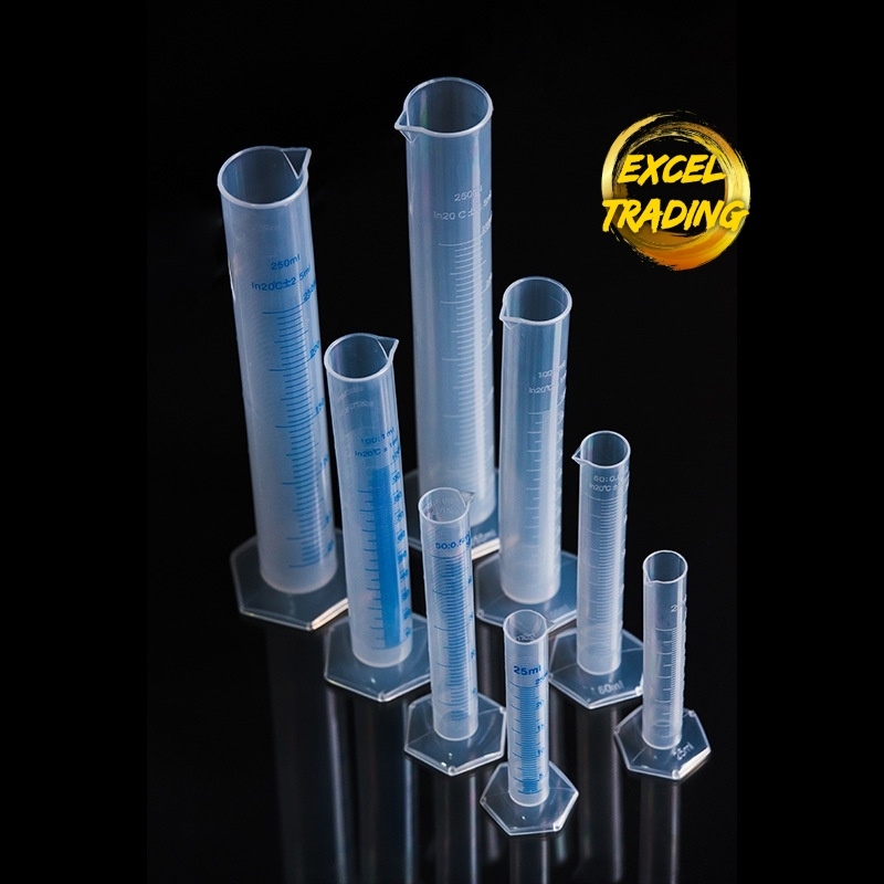 Hexagonal Base Plastic Measuring Cylinder 100ml 250ml 500ml 1000ml Silinder Penyukat 6489