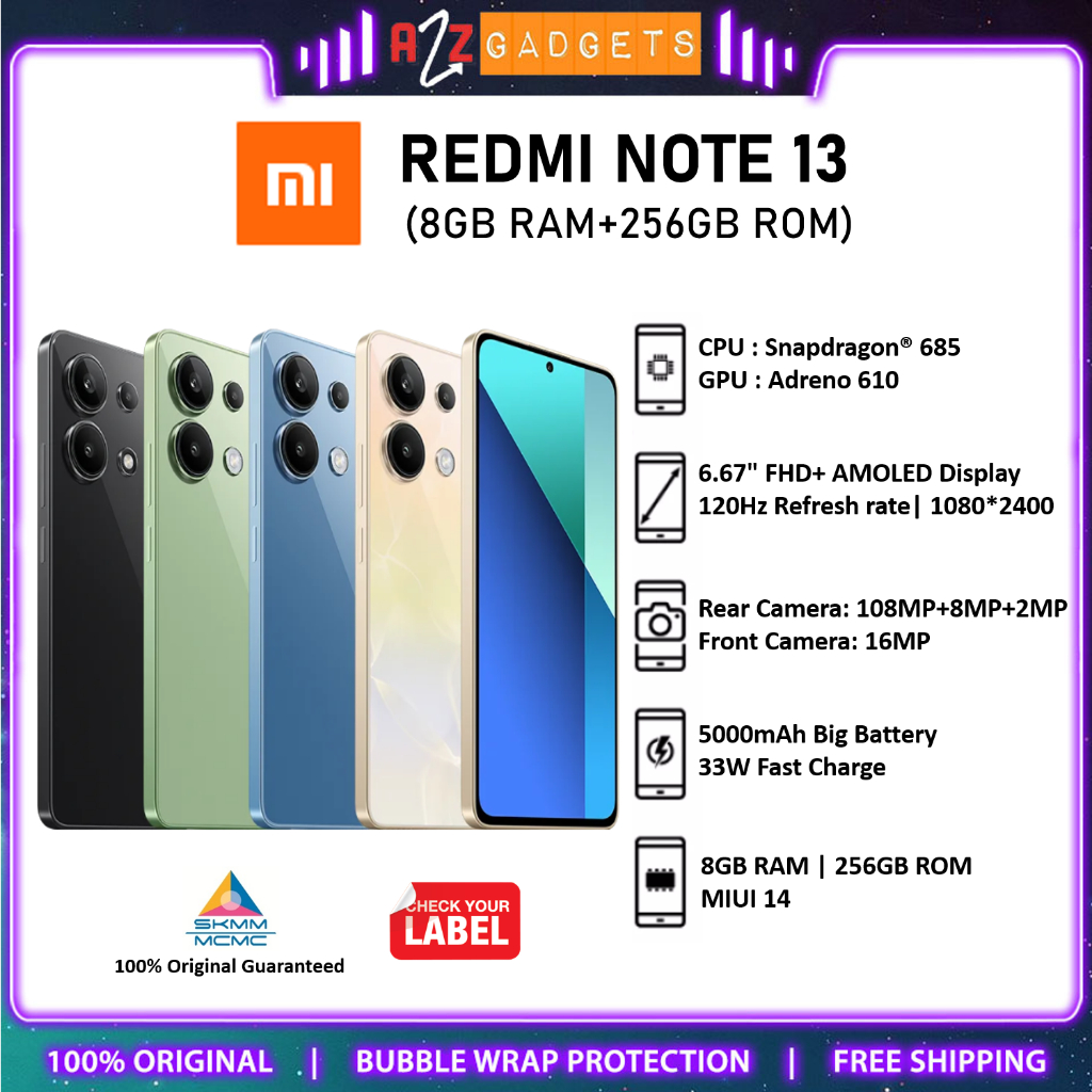 [MY Set] Redmi Note 13 4G | Note 13 5G | Redmi 13 | Redmi 12 - 1 Year ...