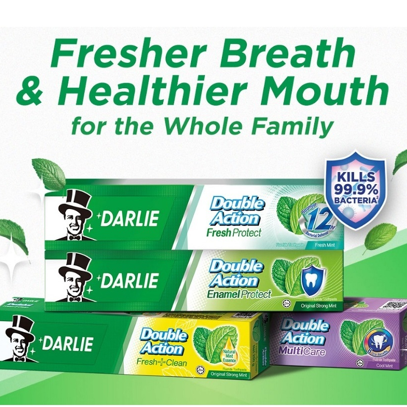 Darlie Double Action Toothpaste Fresh Protect, Multicare, Enamel ...