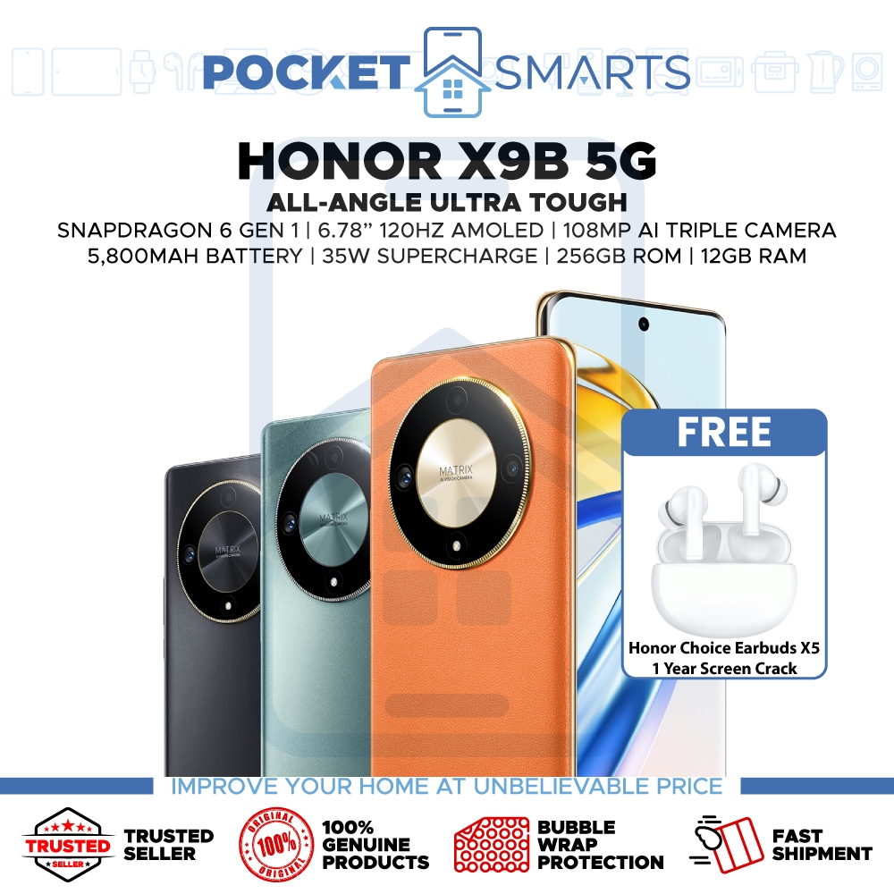 Malaysia Set Honor X9b 5g 256gb512gb Rom 12gb Ram 1 Year Honor Malaysia Warranty Shopee 3518