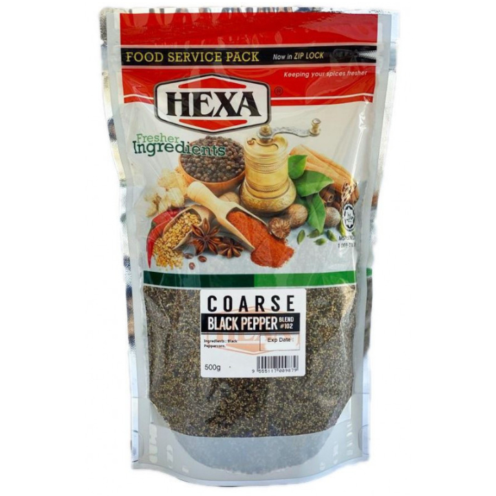 Hexa Coarse Black Pepper 500gm Lada Hitam Kasar Halal (Food Service ...