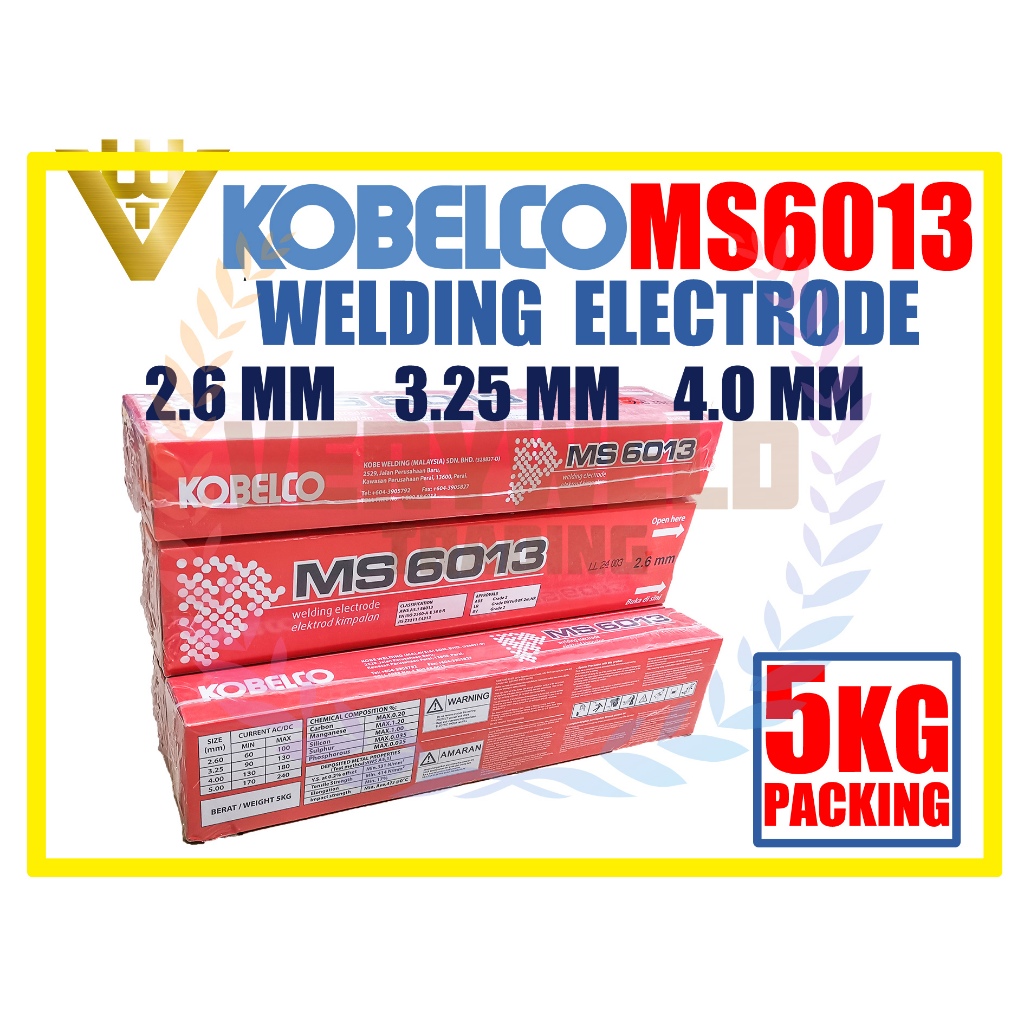 VERYWELD MS6013 Kobelco Ubat Welding Electrode 5kg | Shopee Malaysia