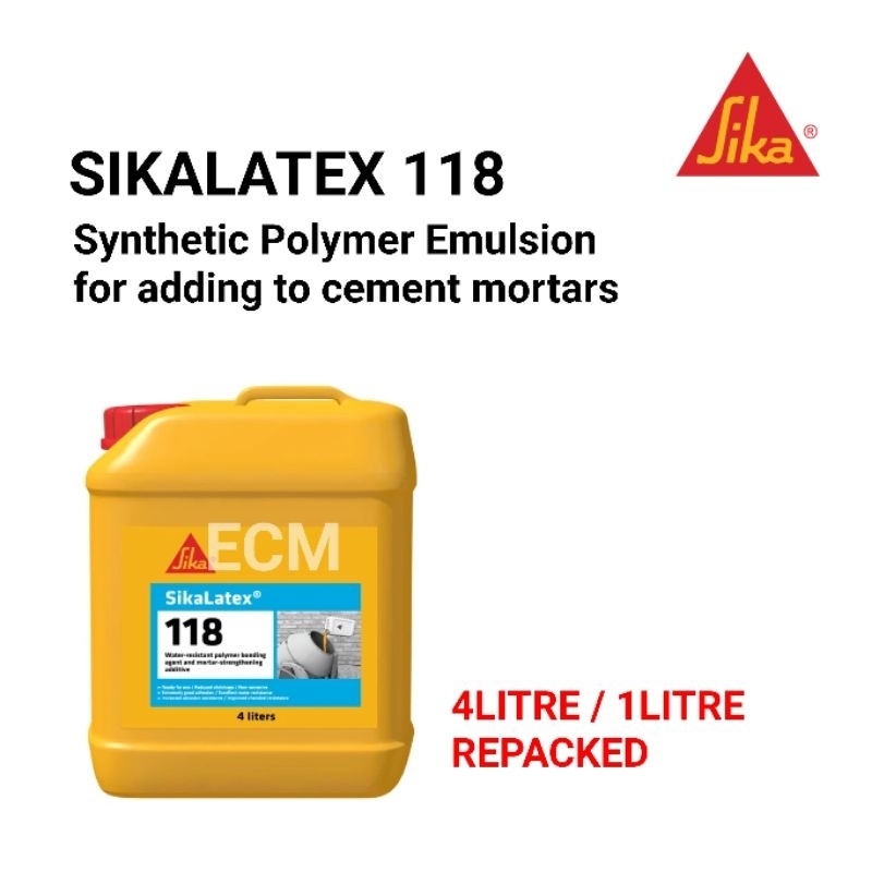 SIKA LATEX 118 (4LITRE / 1LITRE REPACKED) WATERRESISTANT POLYMER