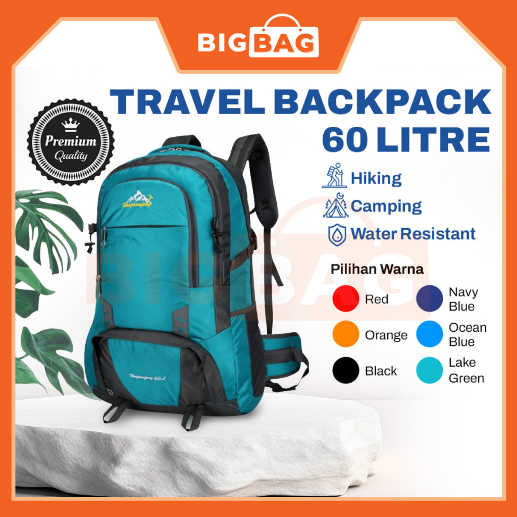 60L Premium Travel Bagpack Waterproof Backpack Hiking Bag Pack Travel
