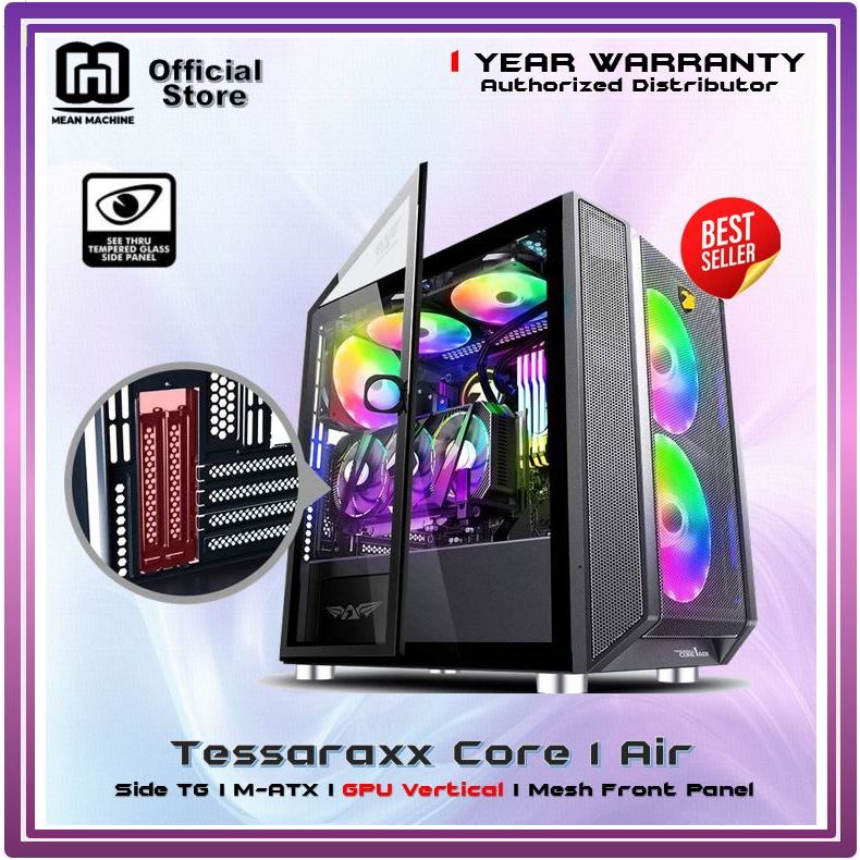 ARMAGGEDDON TESSARAXX Core 1 Air M-ATX Gaming Casing with GPU Vertical ...