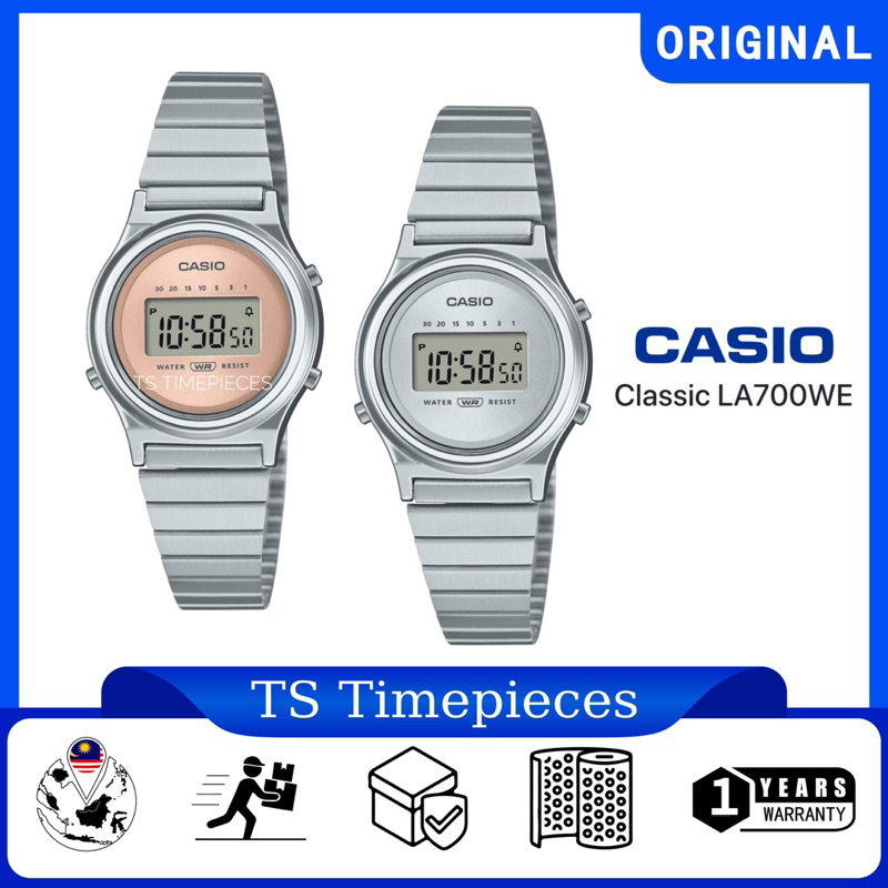 CASIO Vintage LA700WE Stainless steel Digital Watches LA700WE4 / LA