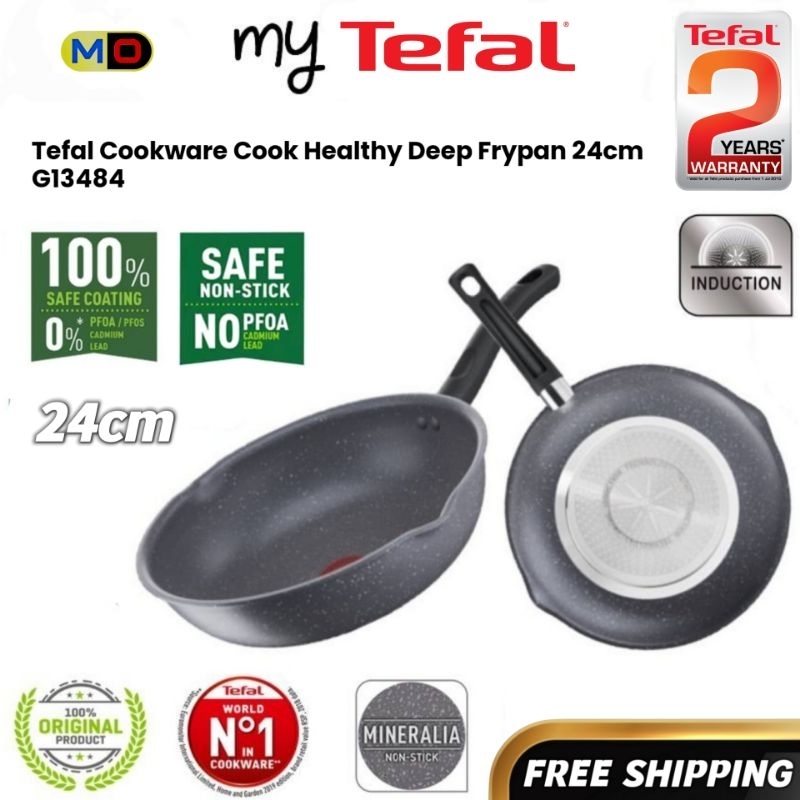 [NEW] Tefal Cook Healthy Induction Deep Frypan 24cm G13484 Wokpan ...