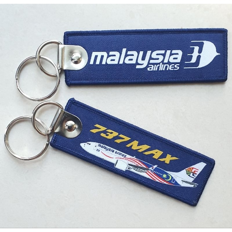 Keychain Woven Malaysia Air Boeing 737 Max 8 B737-8 Fabric Keychain ...