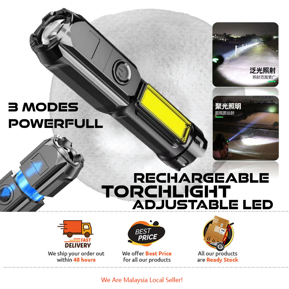 Torch Light Zoomable Powerful Bright Outdoor Lighting Waterproof LED ...