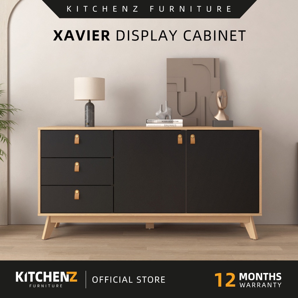 KitchenZ Sabah Xavier Series 4 9FT Display Cabinet with 2 Doors and 3