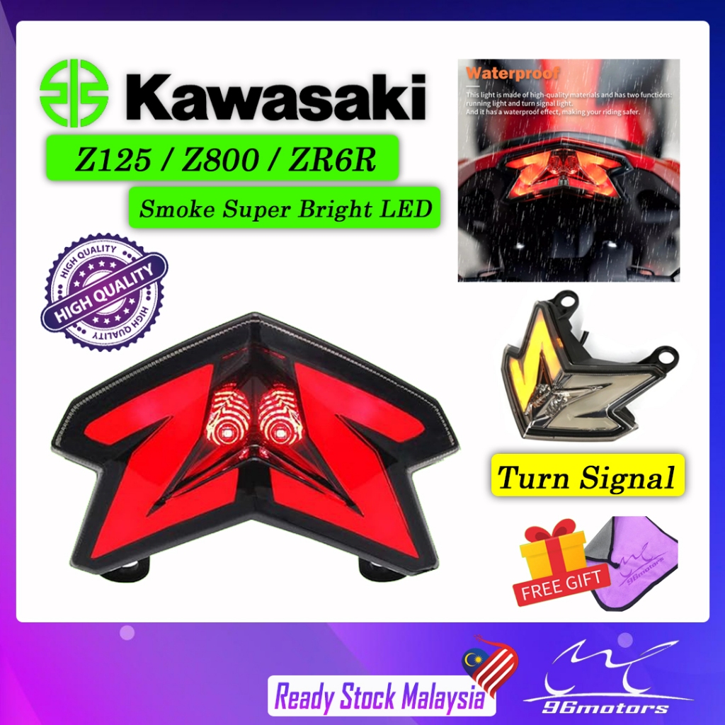 Kawasaki Smoked Led Tail Light Brake Rear Turn Signal Super Bright Tail Lamp For Z125 Z800 Zx6r 6061