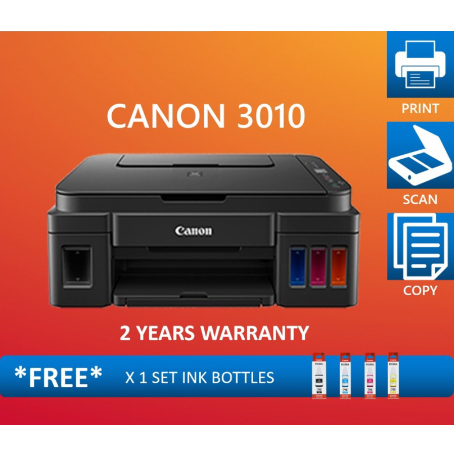 CANON PIXMA G3010 REFILLABLE INK TANK ALL IN ONE PRINTER WIRELESS COLOR