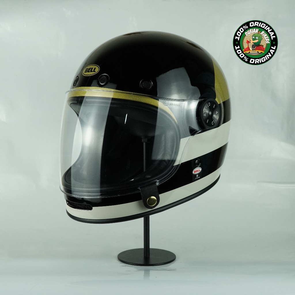 Casco Bell Moto-3 Orbit, Bianco/nero, Taglia M, In Fibra Di Vetro, Stile Leggendario Anni '70, Interni Removibili, Omologazione ECE