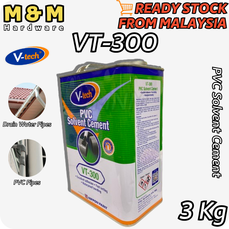 3kg V Tech Pvc Solvent Cement Pvc Glue Gum Vt 300 Fast Setting Excellent Adhesion Waterproof