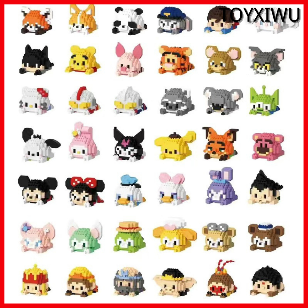 Nano Brick Cuite Cartoon Building Block lying down cartoon mini brick ...