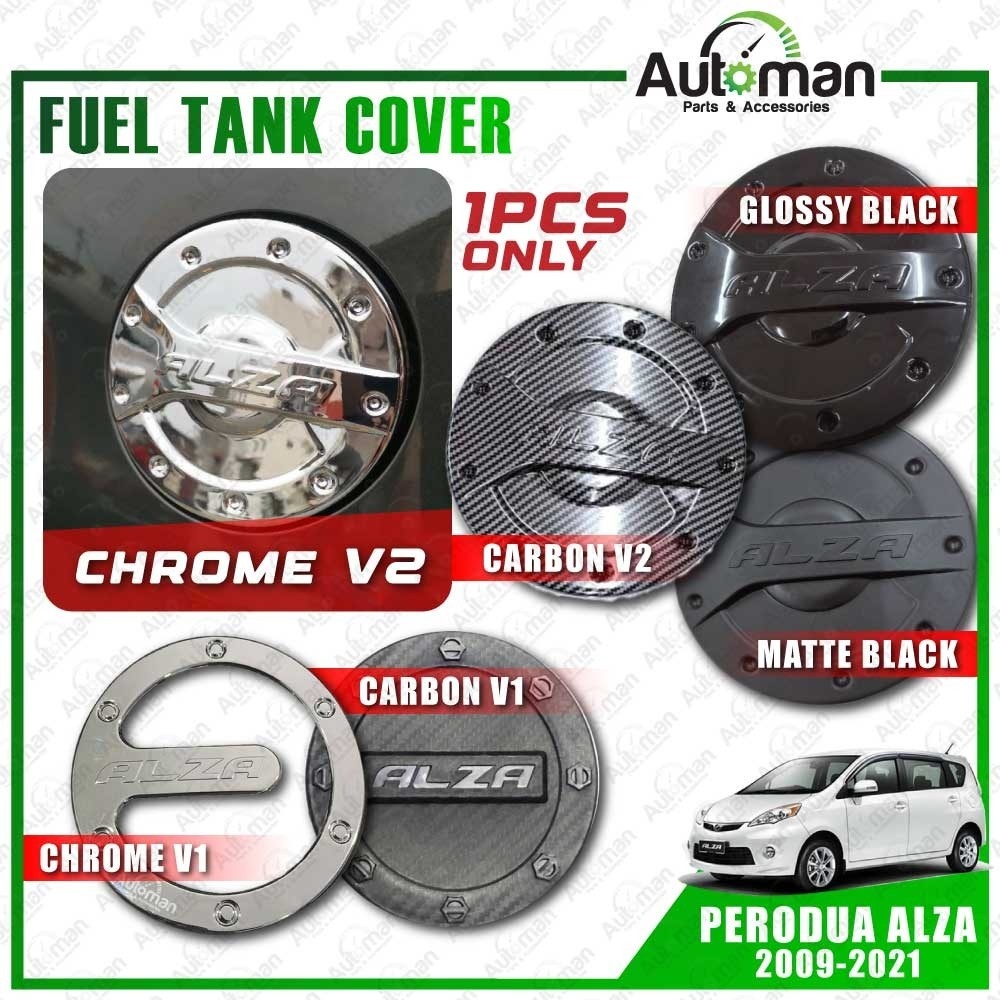 Perodua Alza 2009 2021 Chrome Fuel Tank Cover Carbon Fuel Tank Cover