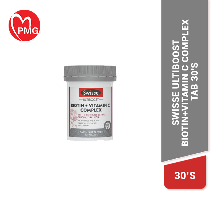 [PMG PHARMACY] Swisse Ultiboost Biotin + Vitamin C Complex Tab 30's