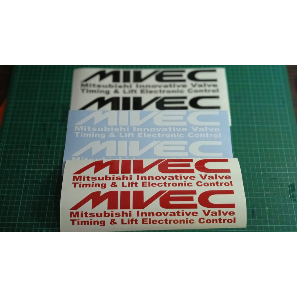STICKER MIVEC MITSUBISHI CAR SIDE DOOR STICKER INNOVATIVE VALVE TIMING ...