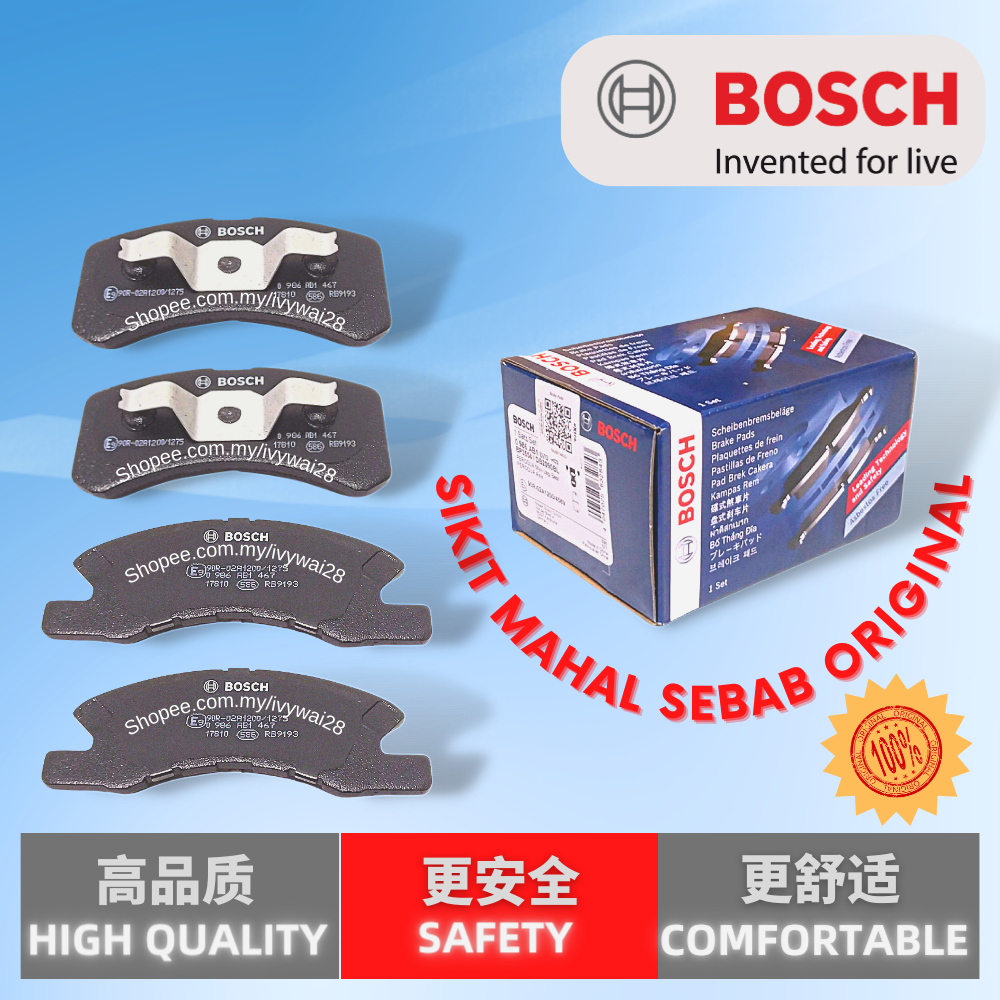 BOSCH Front Brake Pad Perodua Viva 660 850 1.0 Elite Mitsubishi Attrage