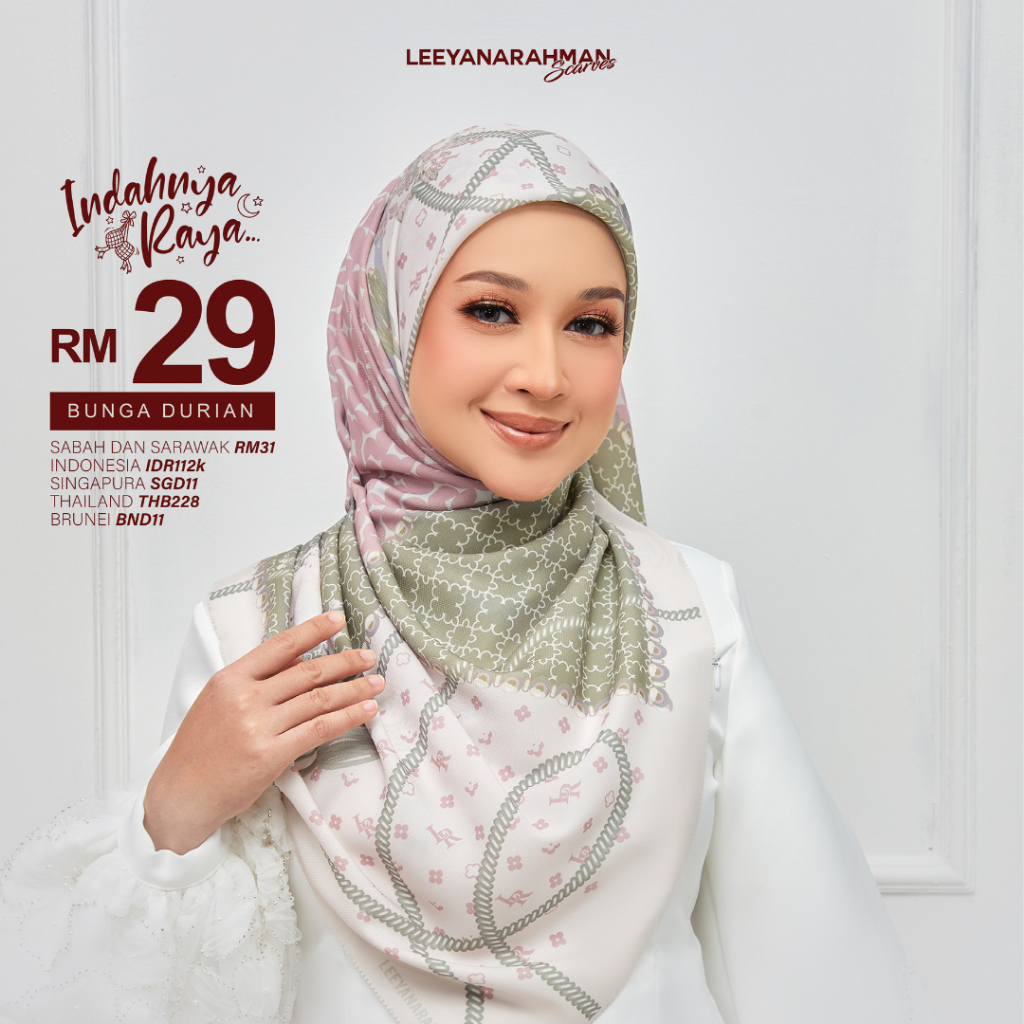 PRE-ORDER LeeyanaRahman INDAHNYA RAYA Tudung Bawal Velvet Chiffon ...