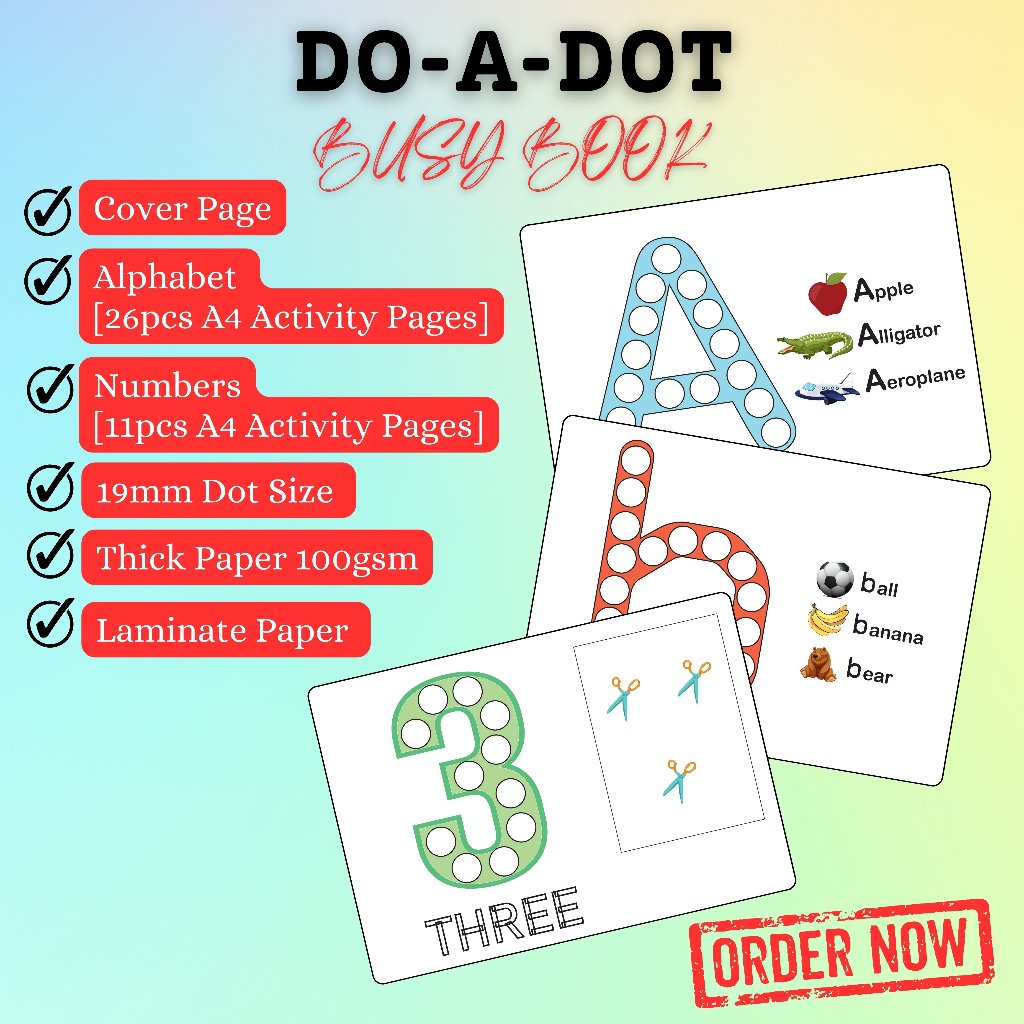 A4 Do A Dot Sticker Activity Sheets | Montessori Learning Binder | Kids ...