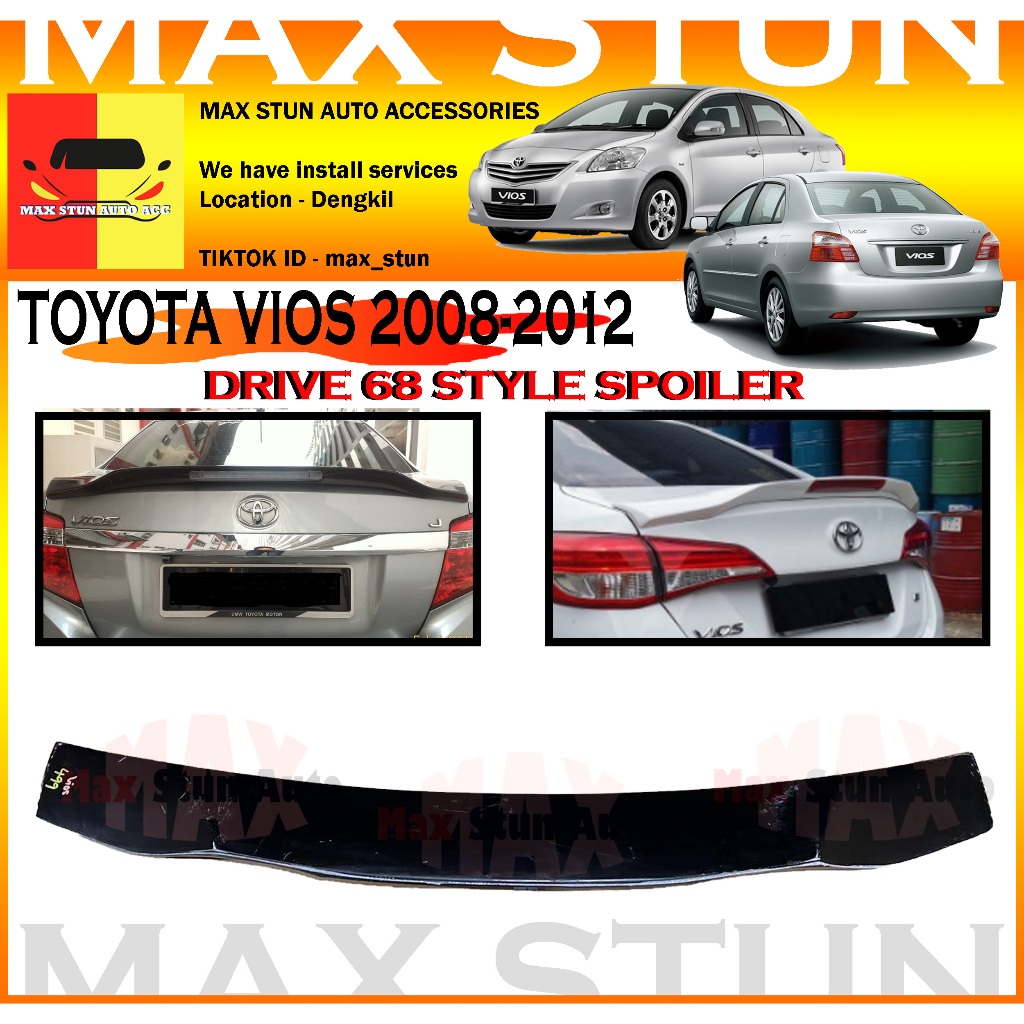 TOYOTA VIOS 2008-2012 DRIVE 68 STYLE SPOILER WITH LED REAR SPOILER D68 ...