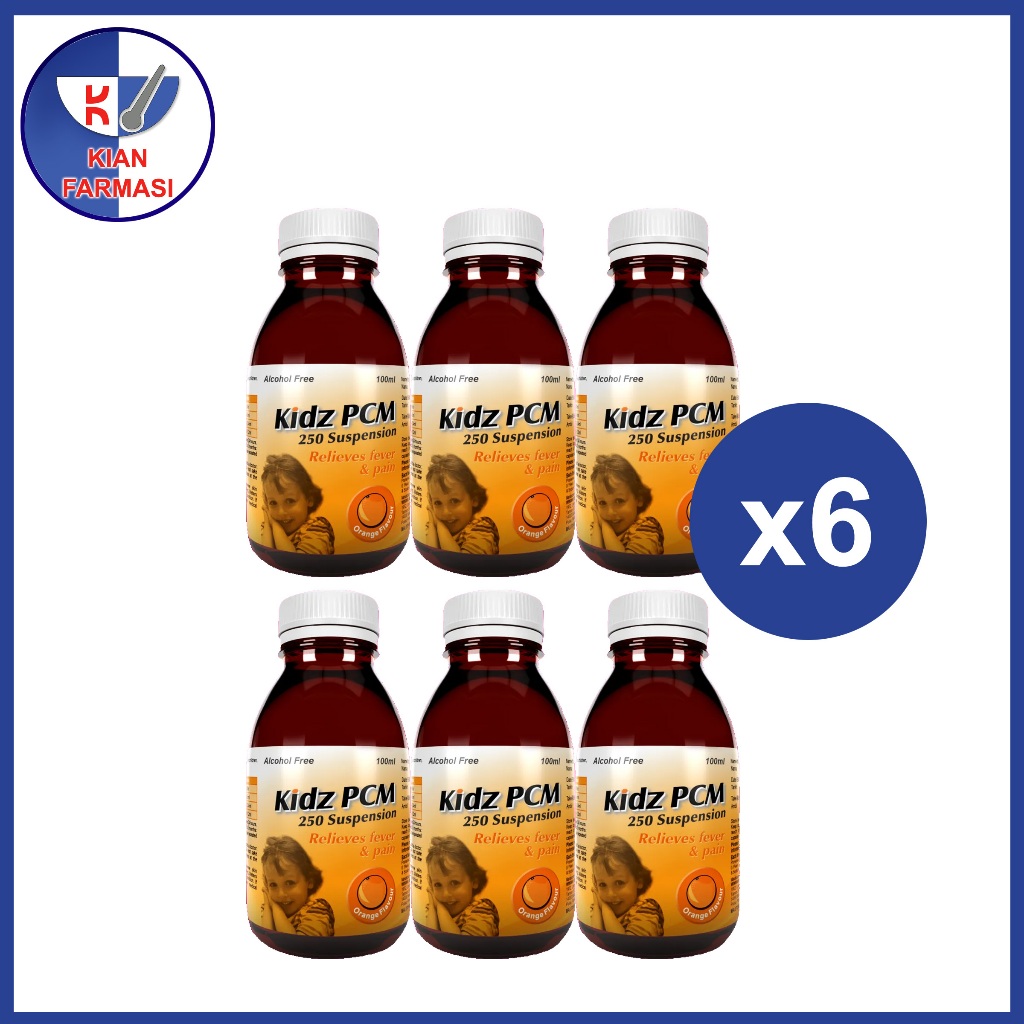 Bundle Of 6 Winwa Kidz Pcm Paracetamol Syrup 100ml Orange Shopee