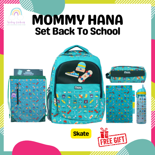 MOMMYHANA Back To School Set Skate | Beg Sekolah Rendah Tadika ...